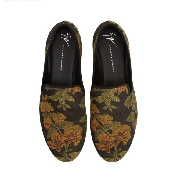 Giuseppe Zanotti Kevin Black Gold Floral Loafers Shoes US10.5 IT 43.5 main image 9